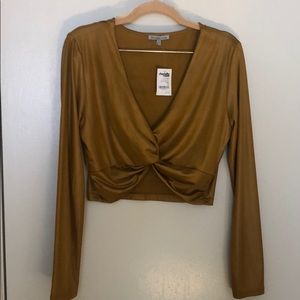 Charlotte Russe long sleeve crop top blouse